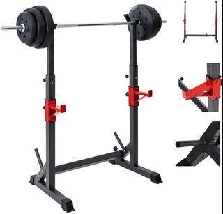 Details about   Adjustable Squat Rack Stands Multifunction Barbell Bench Press Dipping Station T 