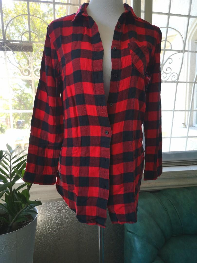 Checkered online polo red