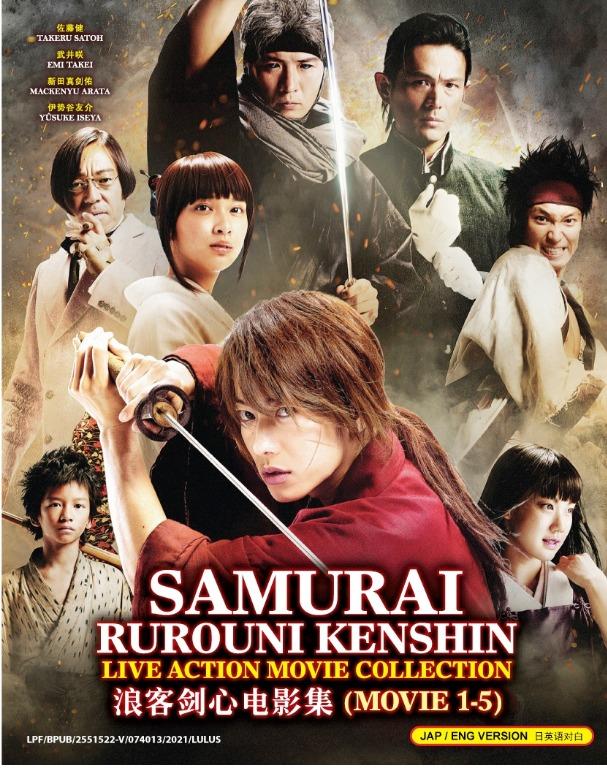 Samurai Rurouni Kenshin 浪客剑心 5 Live Action Movie Collection Dvd Subtitle English Chinese Malay Music Media Cd S Dvd S Other Media On Carousell