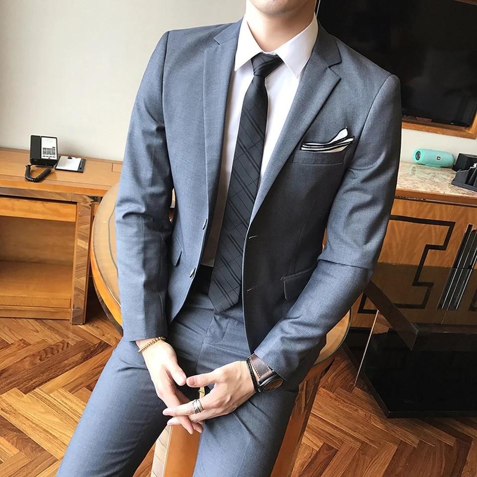 Mens dark grey slim fit suit best sale