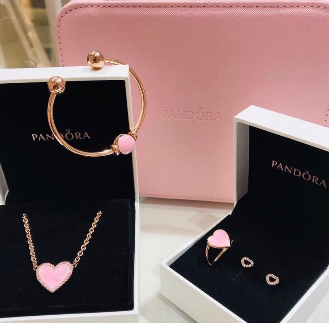 Pandora pink outlet swirl heart ring