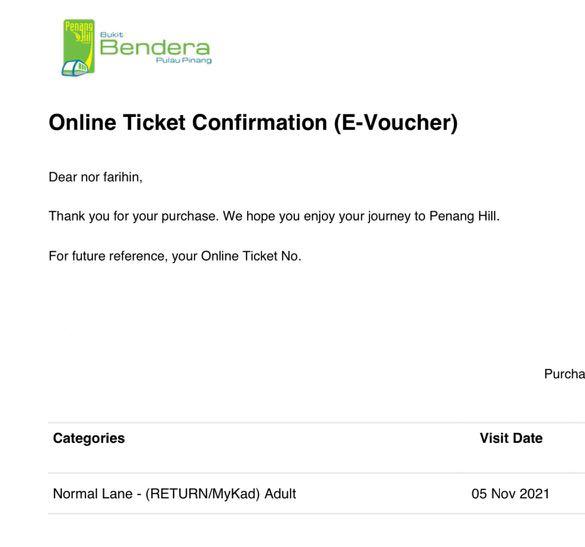 Tiket bukit bendera online