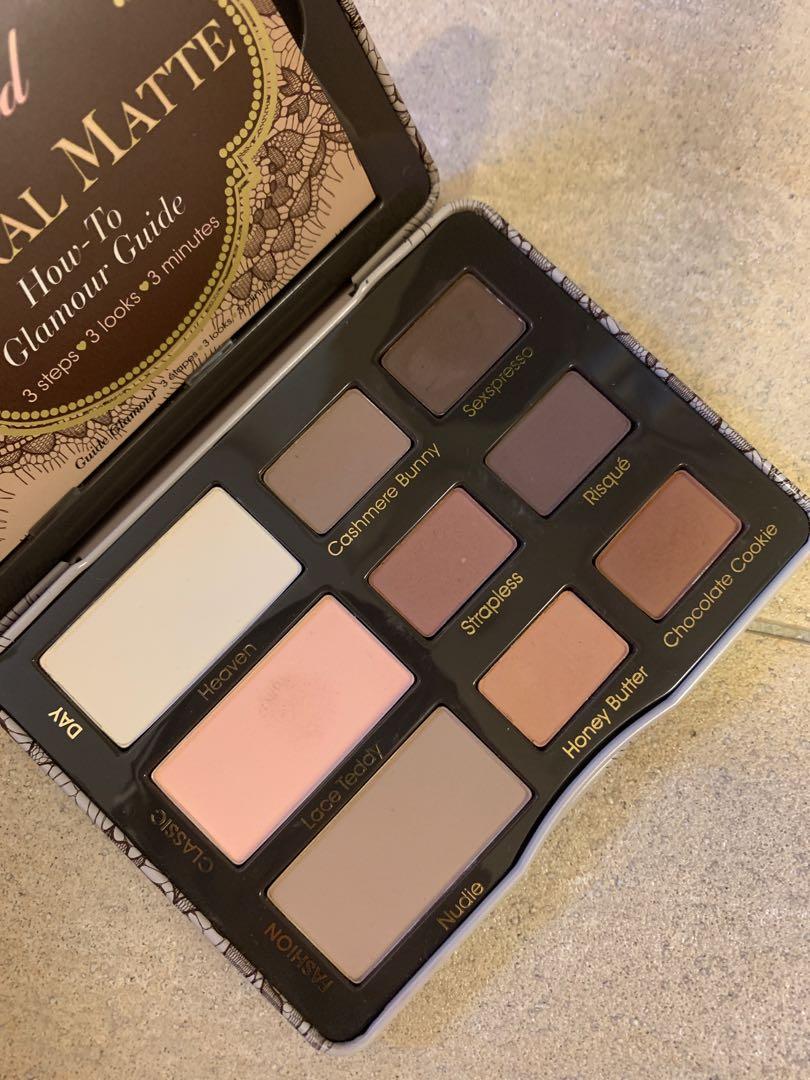 TOO FACED PALETTE (Category: Makeup) located in Quezon City. Submitted by xlgkx (Listing ID 1122429783, Image 2). Description: Natural Matte Palette Colors perfect for everyday use Barely used.