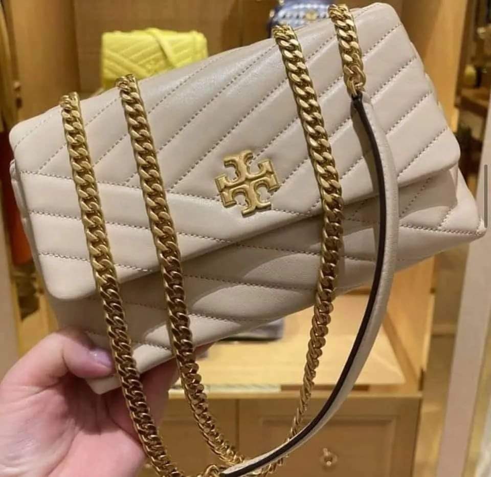 Tory Burch Kira chevron glazed leather convertible shoulderbag slingbag,  Women's Fashion, Bags & Wallets, Shoulder Bags on Carousell