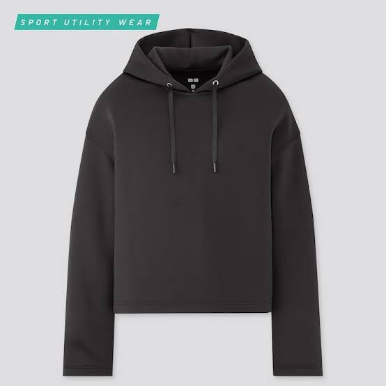 Uniqlo Black Neoprene Hoodie Women s Fashion Coats Jackets and Outerwear on Carousell