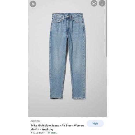 WEEKDAY MOM JEANS, Fesyen Wanita 