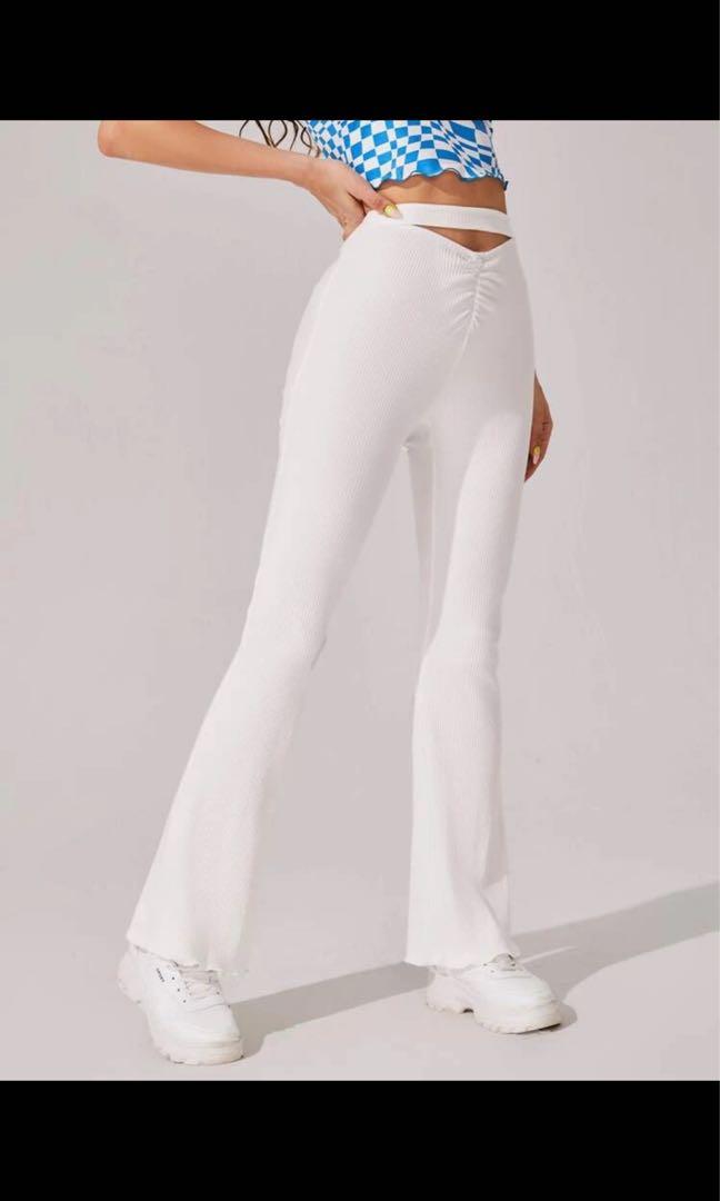white flare pants