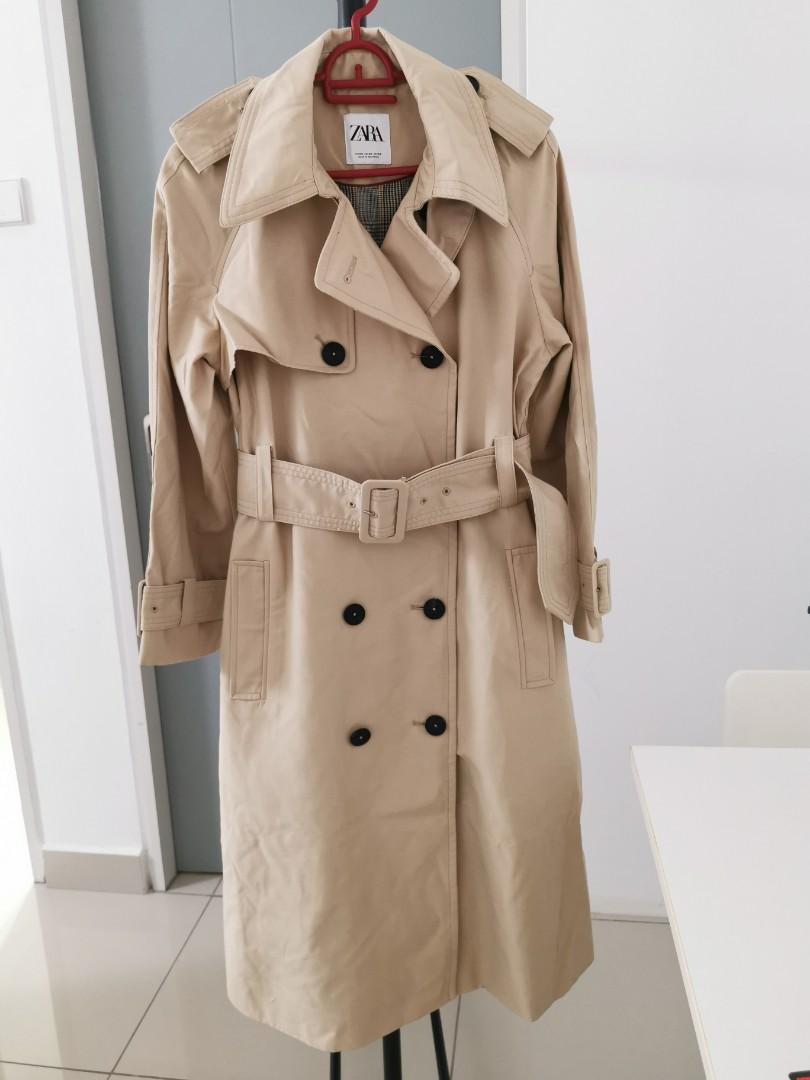 Zara Long Trench Coat, Women's Fashion, Coats, Jackets and Outerwear on