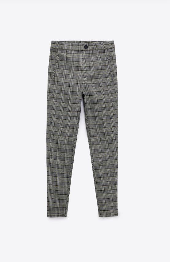Plaid leggings zara sale