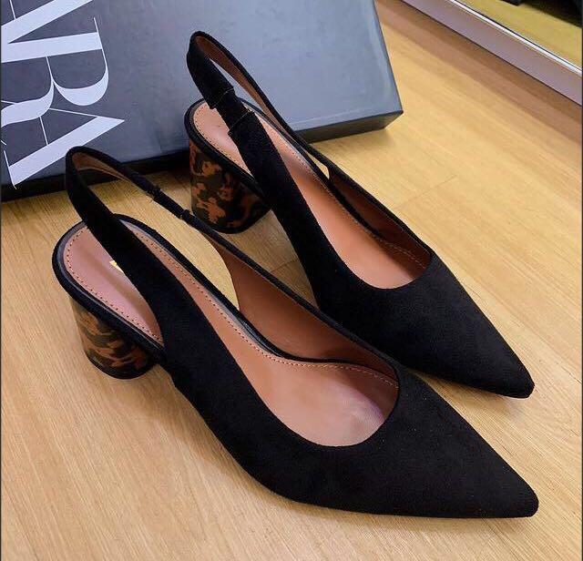 zara black suede heels