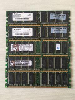 1G 256MB DDR ram desktop ram Infineon Kingston