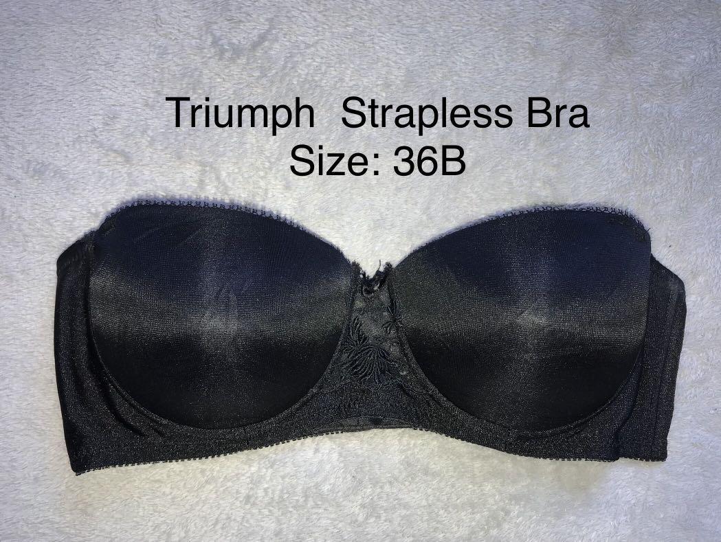 36B Triumph Lightly Padded Strapless Bra (Black), Women's Fashion,  Undergarments & Loungewear on Carousell