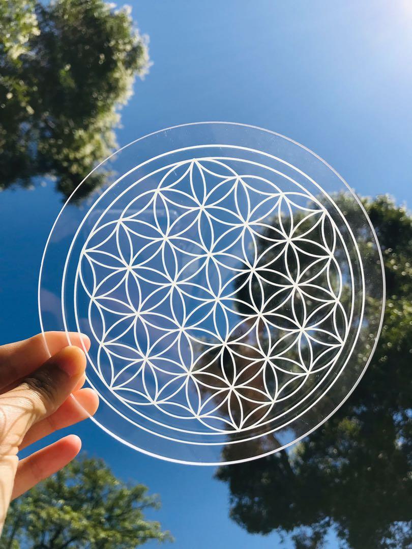 神聖幾何生命之花神聖幾何圖形水晶礦陣 哩哩扣扣 開運用品在旋轉拍賣