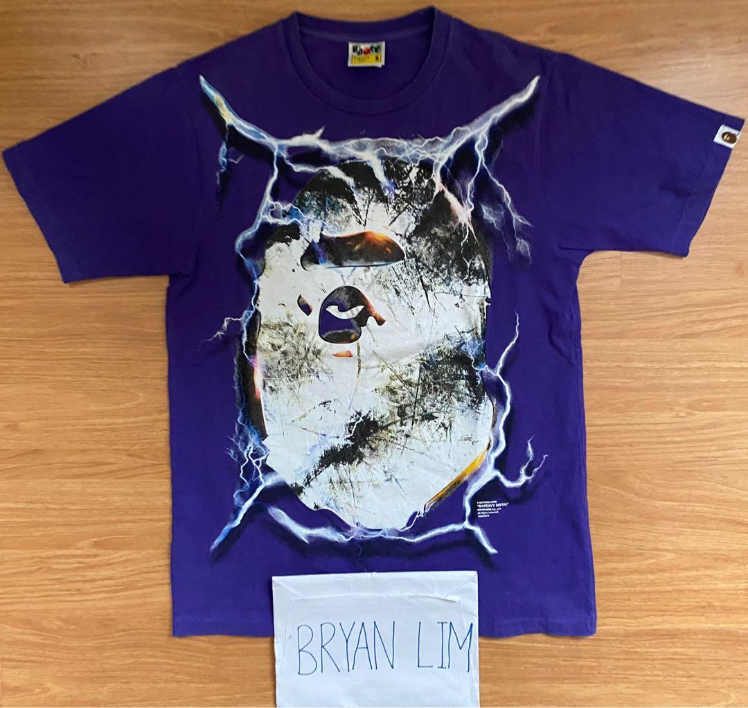 Purple bape shirts clearance