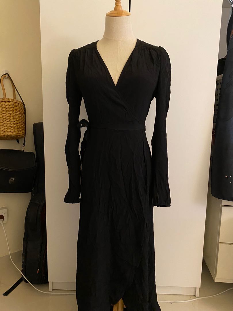 Black Wrap Dress Zara Reformation ...