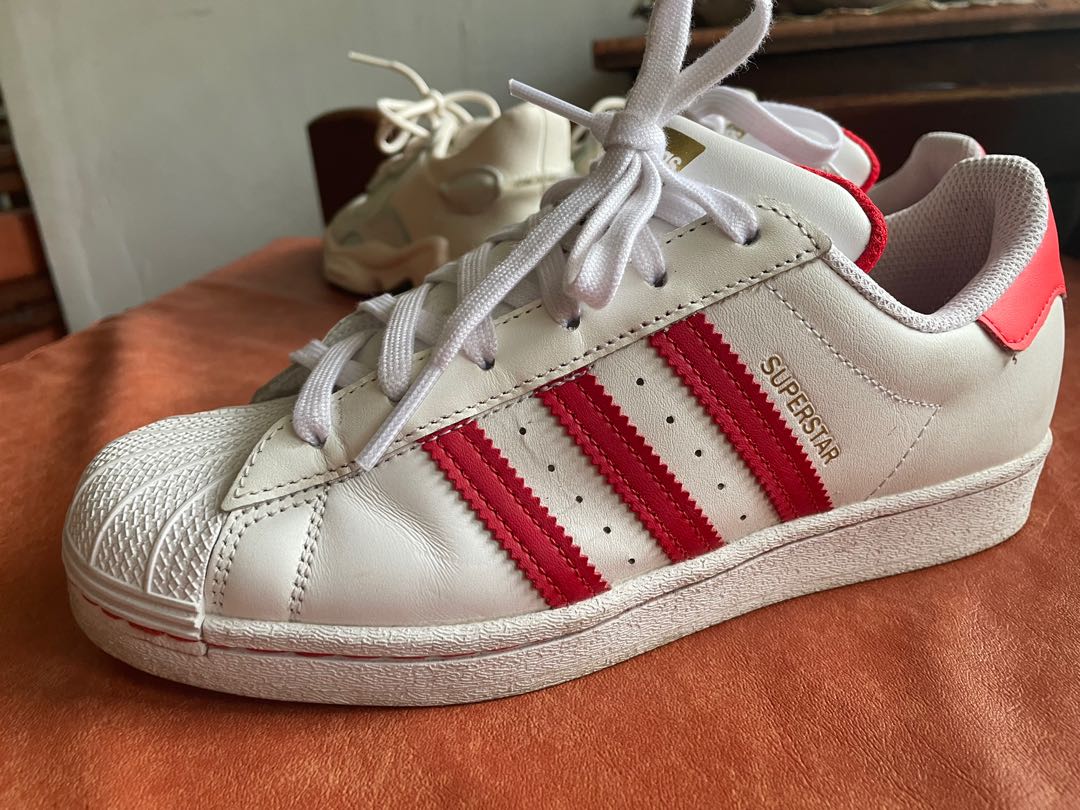 Adidas superstar women red top
