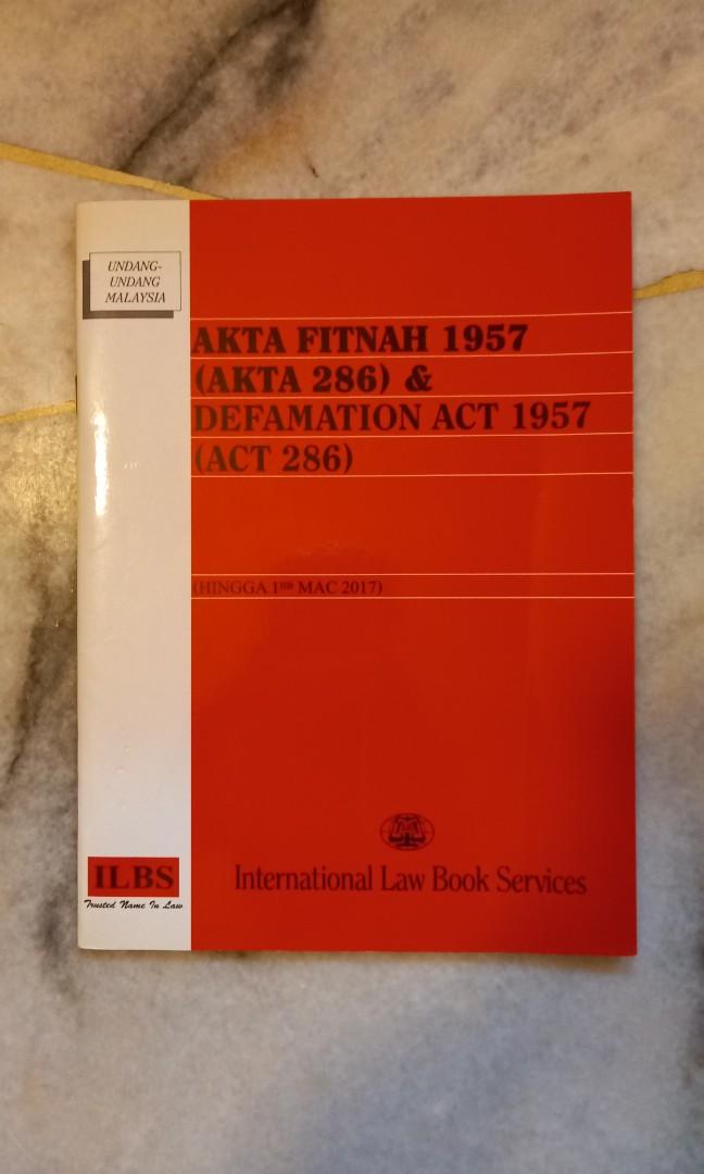 Akta Fitnah 1957 Akta 286 Defamation Act 1957 Act 286 Textbooks On Carousell