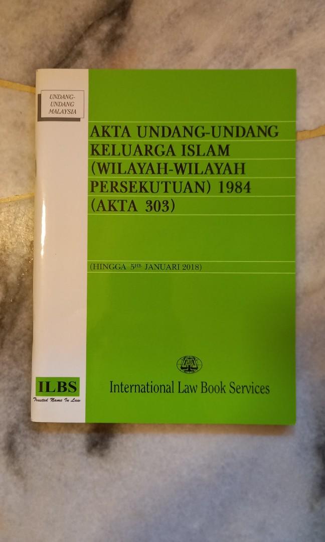 Akta Undang Undang Keluarga Islam Wilayah Wilayah Persekutuan 1984 Akta303 Textbooks On Carousell