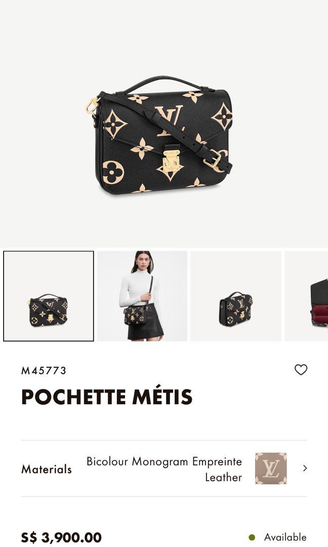 Louis Vuitton Pochette Metis Bi-ColorMonogram Empreint Leather