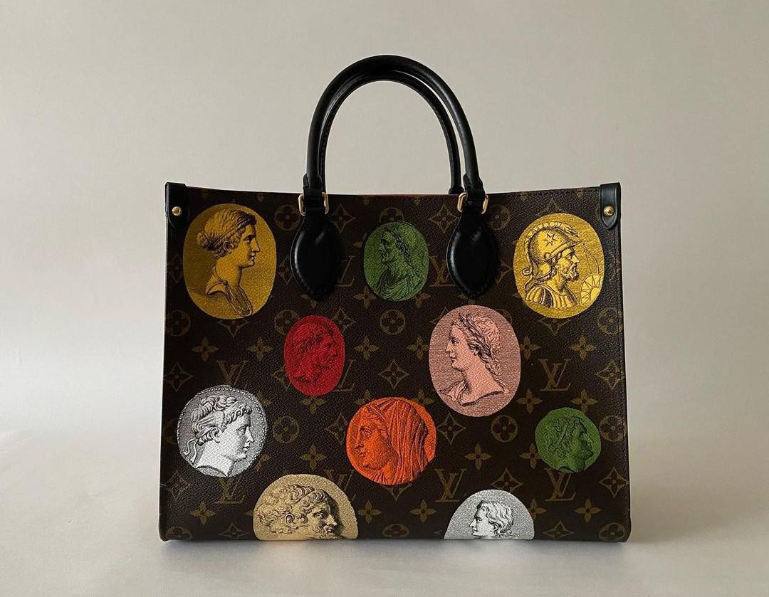 LOUIS VUITTON Neverfull MM x Fornasetti Cameo Monogram Canvas Tote Bag