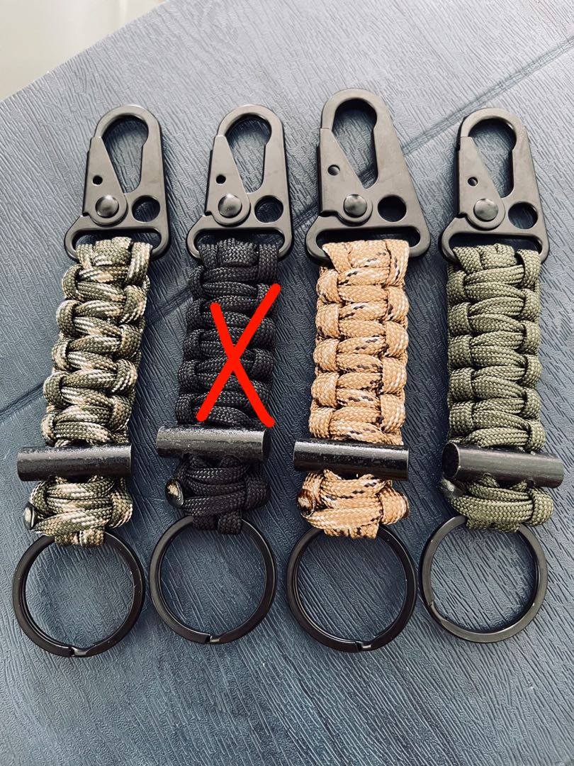 Camo Tactical Paracord Keychain Keyring Cool Bag Accessories