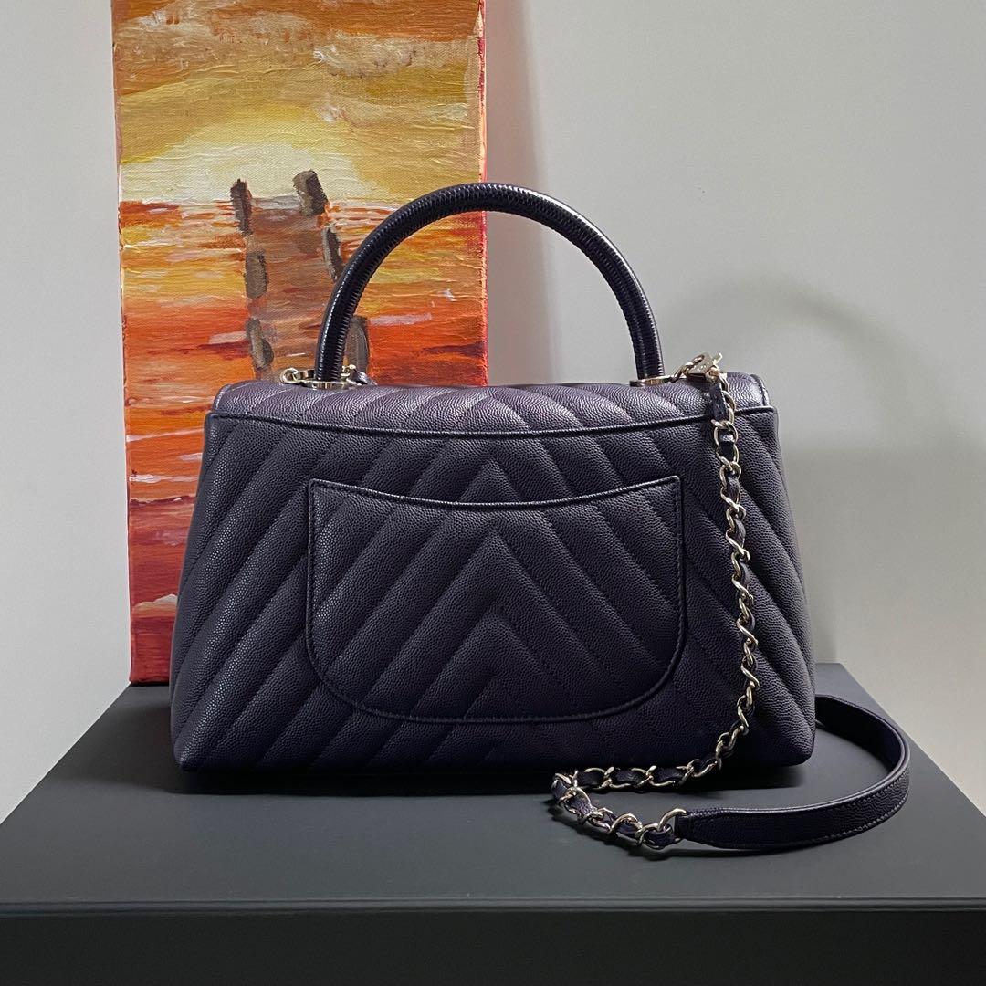 Chanel Coco Handle Medium Chevron Caviar 20A Dark Purple, Women's Fashion,  Bags & Wallets, Shoulder Bags on Carousell