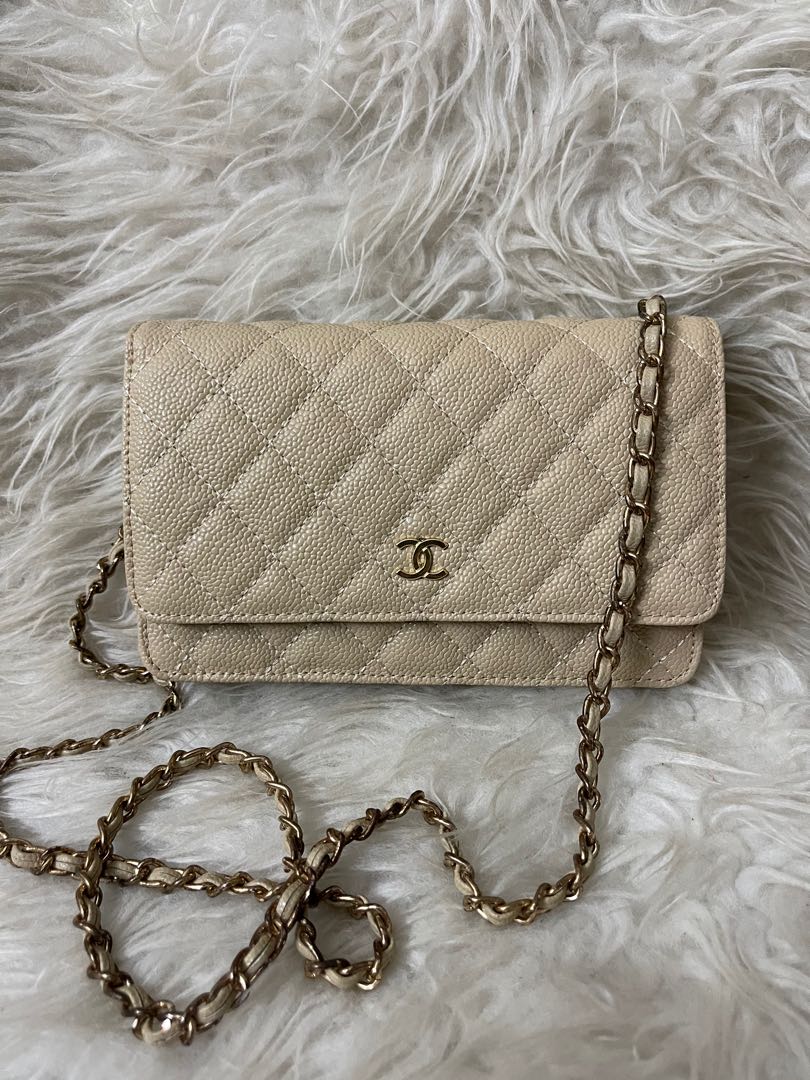 Chanel wallet on sale on chain nude