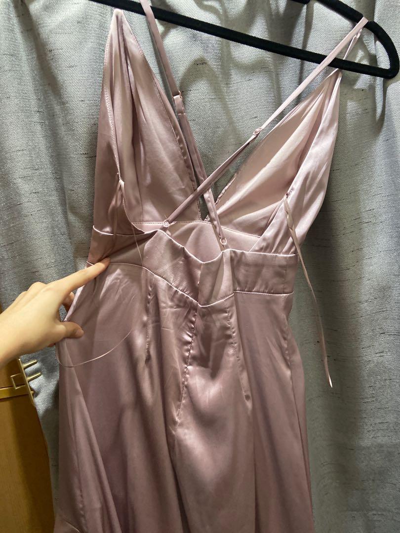 Fashion nova pink silk dress top