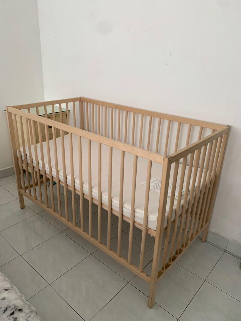 Ikea Baby Cot (Sniglar) & Foam mattress for cot (Pelleplutt), Babies