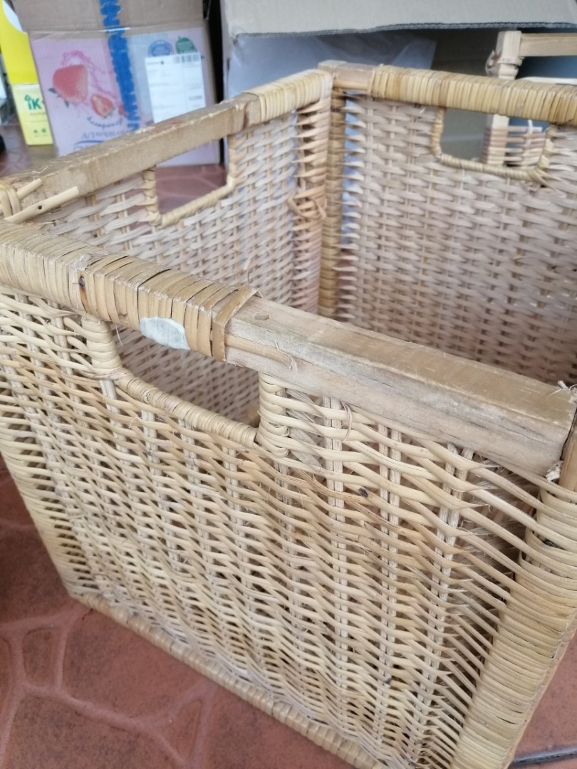 IKEA BRANAS RATTEN BASKET, Furniture & Home Living, Home Improvement