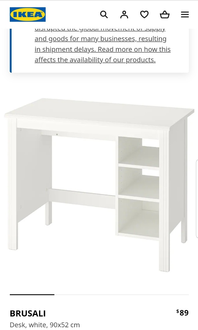 Ikea Brusali Study Table, Furniture & Home Living, Furniture, Tables