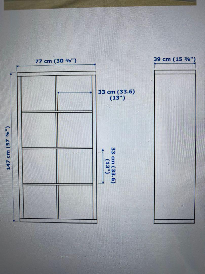 Kallax 4x2 IKEA shelf with drawers, Furniture & Home Living, Furniture