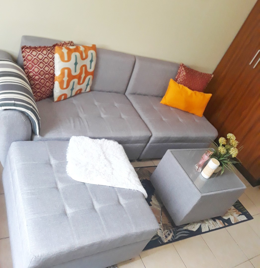 Light blue gray sofa set, Furniture & Home Living, Furniture, Sofas on