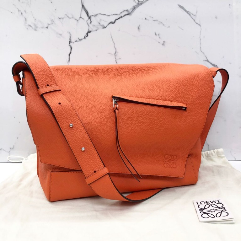 LOEWE ANTON LEATHER ORANGE MESSENGER SHOULDER BAG 217018164, Women's Fashion, Bags & Wallets