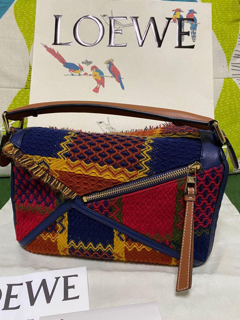 Loewe tartan on sale puzzle bag