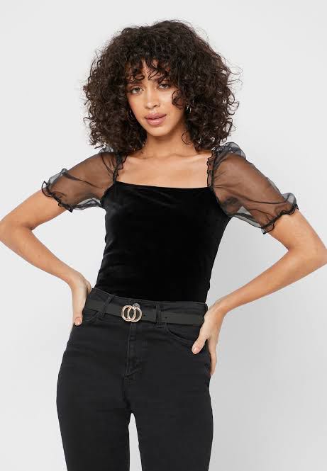 Mango Mesh Puff Sleeve Top, Women's 