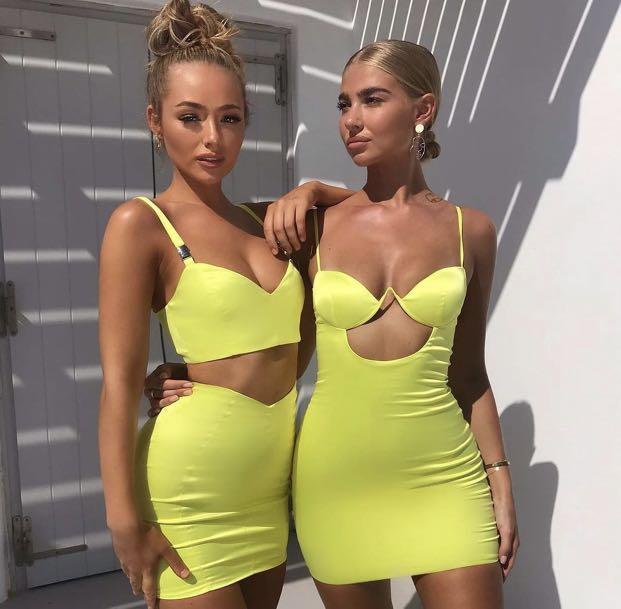 oh polly neon yellow dress