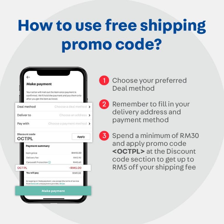 Discount code free delivery shop