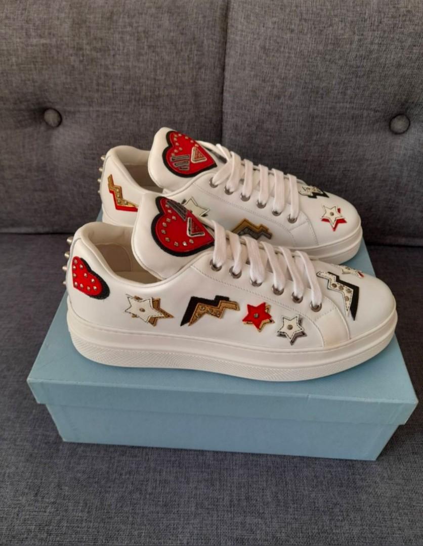 prada heart sneakers