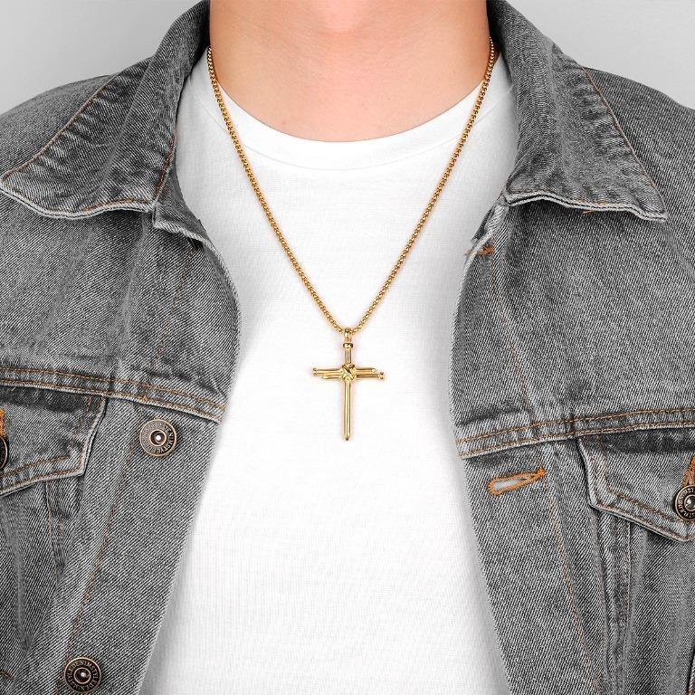 Mens gold outlet cross