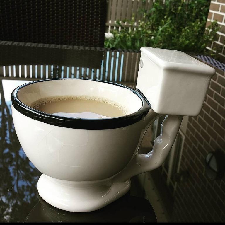 Toilet Bowl Ceramic Mug, Furniture & Home Living, Kitchenware