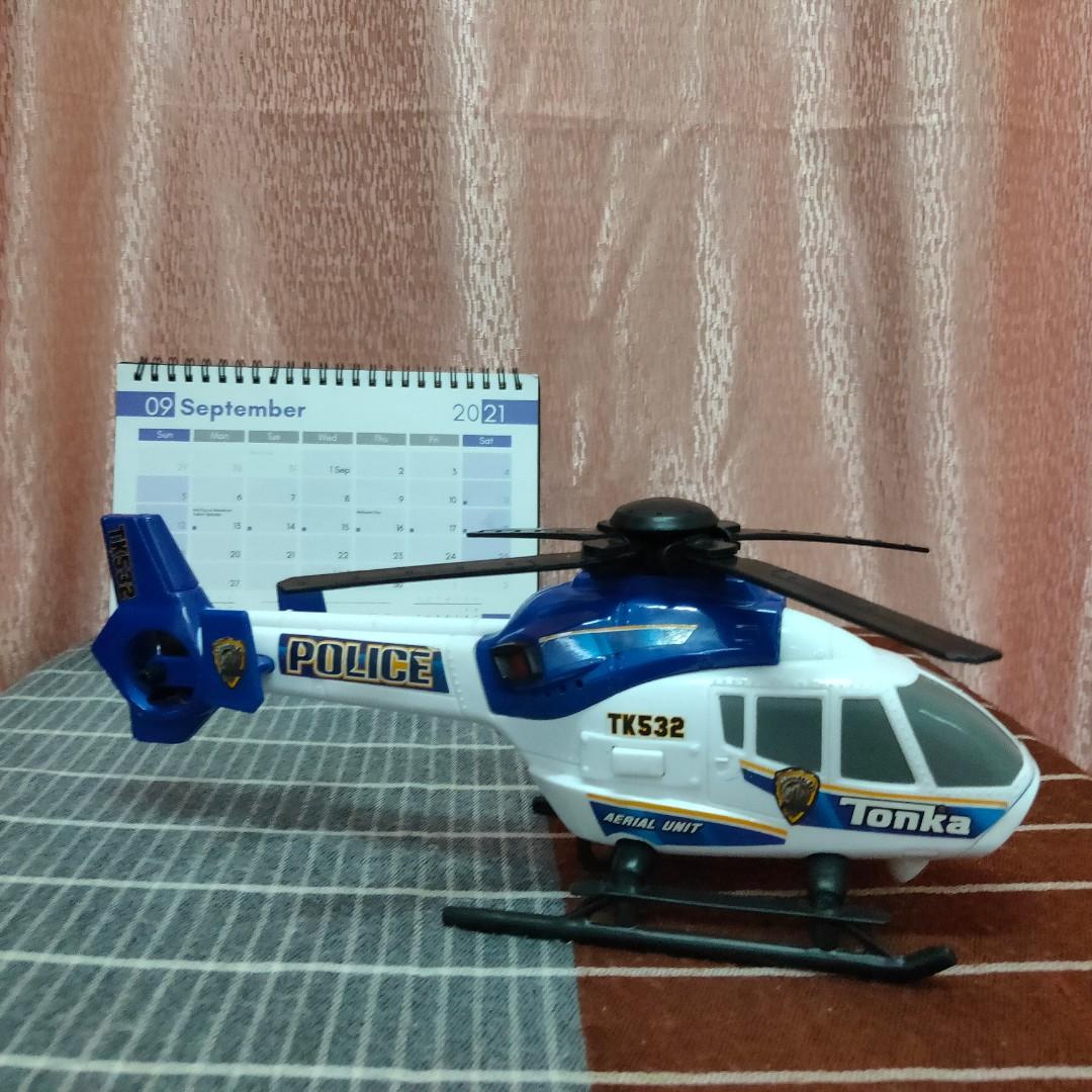 Tonka Rescue Force Helicopter Police Blue Lights Sounds 12 inch