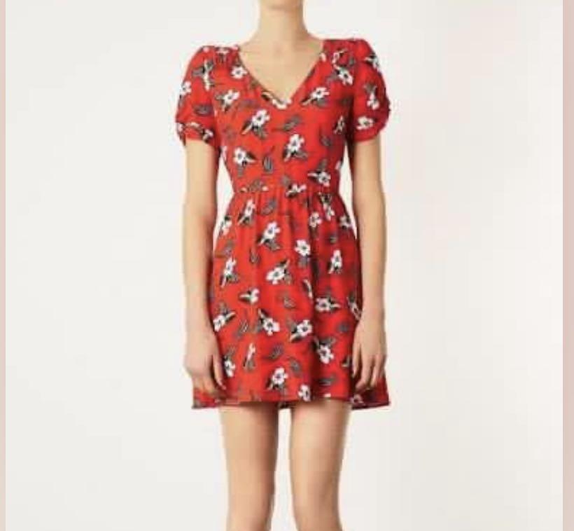 Topshop red floral dress, Women's ...
