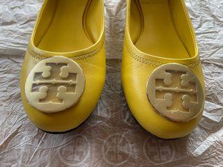 Tory Burch Yellow Leather Ballet Flats (Reva)