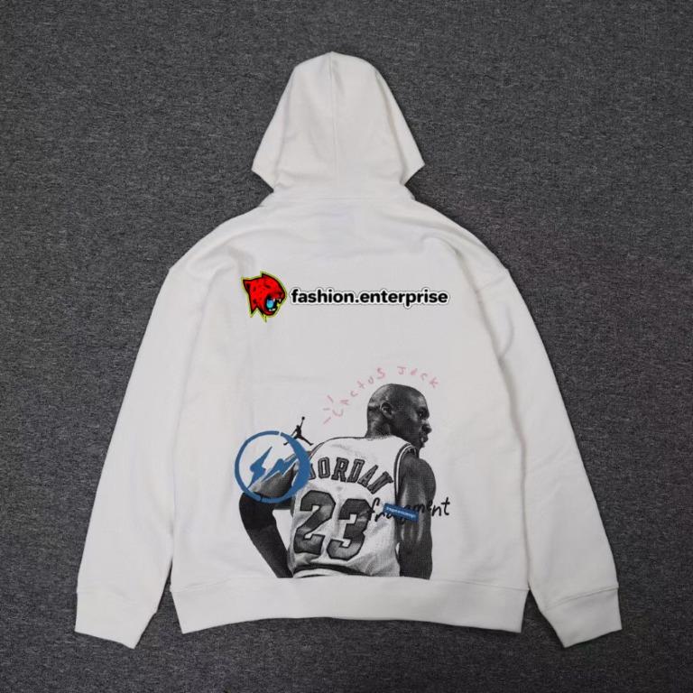 Travis Scott x Jordan x Fragment Hoodie Cream, Men's Fashion, Tops