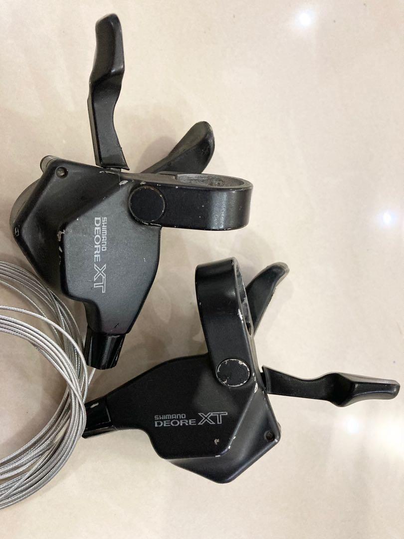 Used Shimano Deore XT M739 Shifter Pair 3 X 8 Speed W