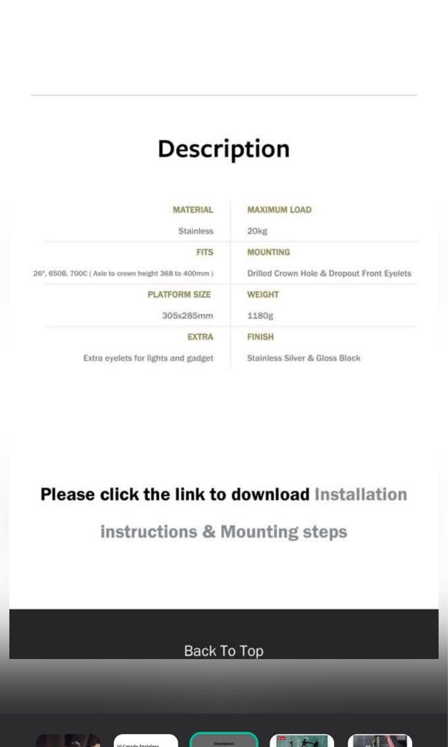 Veloci front rack, Sports Equipment, Bicycles & Parts, Parts ...