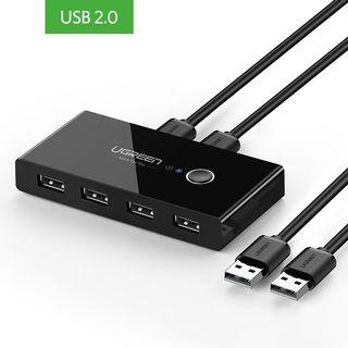 [with Freebie] UGREEN USB KVM Switch USB 2.0 USB 3.0 Switcher for Xiaomi Mi Box Keyboard Mouse Printer Monitor 2 PCs Sharing