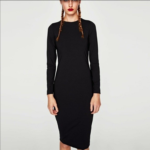 Zara Midi Long Sleeve Dress, Women's Fashion, Muslimah Fashion, Dresses on  Carousell
