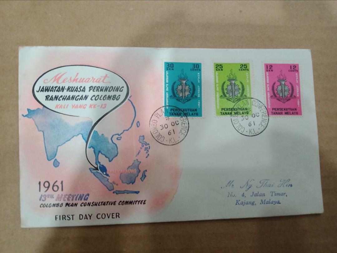 1961 Malaya Colombo Plan Conference Fdc Cancelled With Skeleton Postmark From Special Post Office Counter At The Conference Hobbies Toys Memorabilia Collectibles Stamps Prints On Carousell